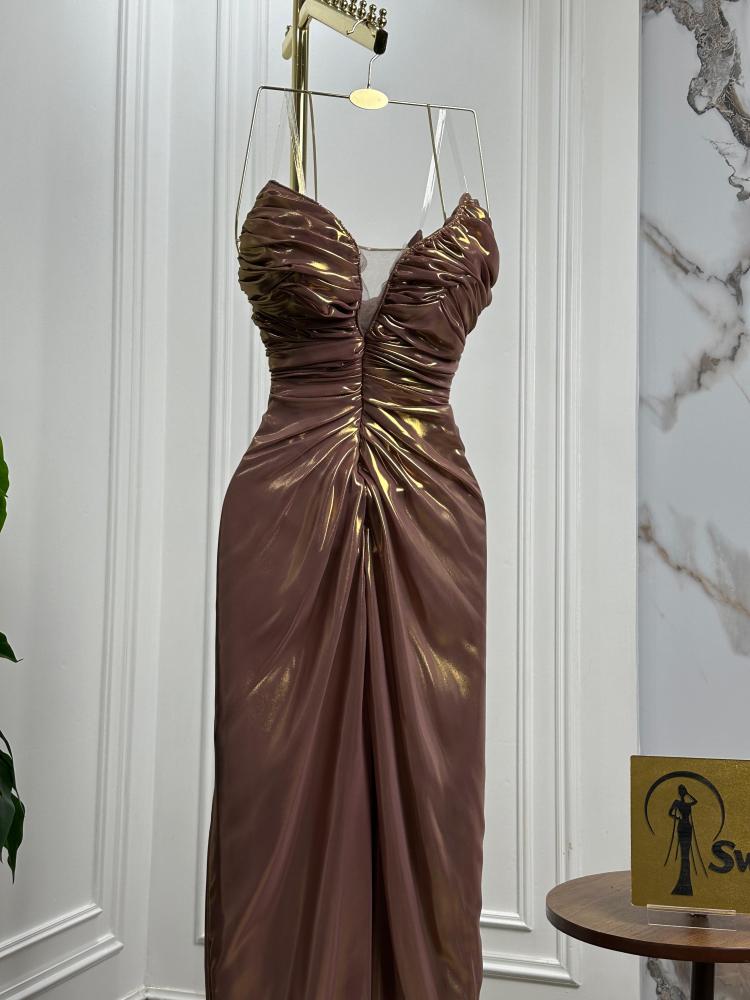 Elegant evening dress, soft fabric, original Korean texture