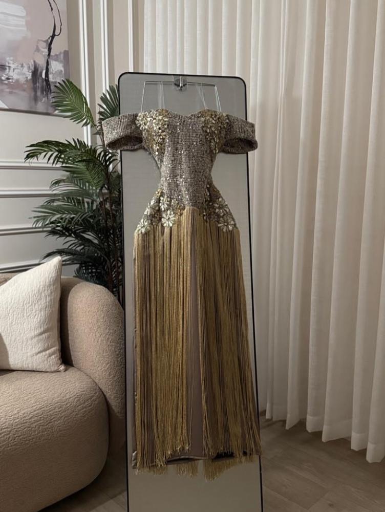فستان سهره راقي طويل خامه راقيه