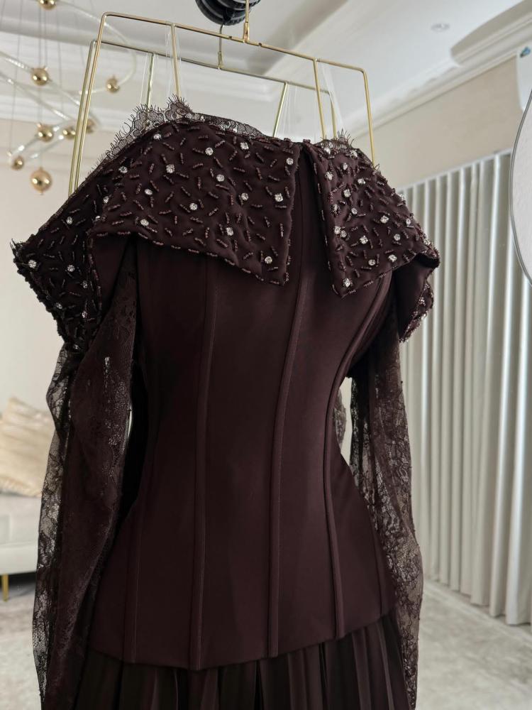 Eid dress elegant fabric Barbie on lace