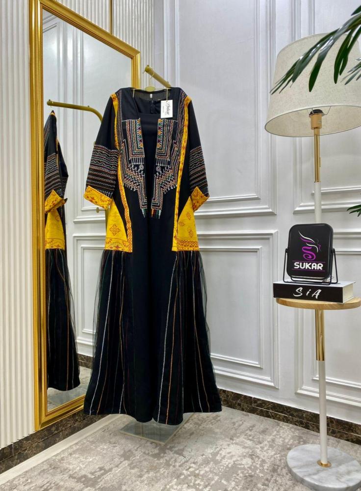 Day of Foundation abayas, Southern long abaya, Asiri fabric, crepe + computer embroidery