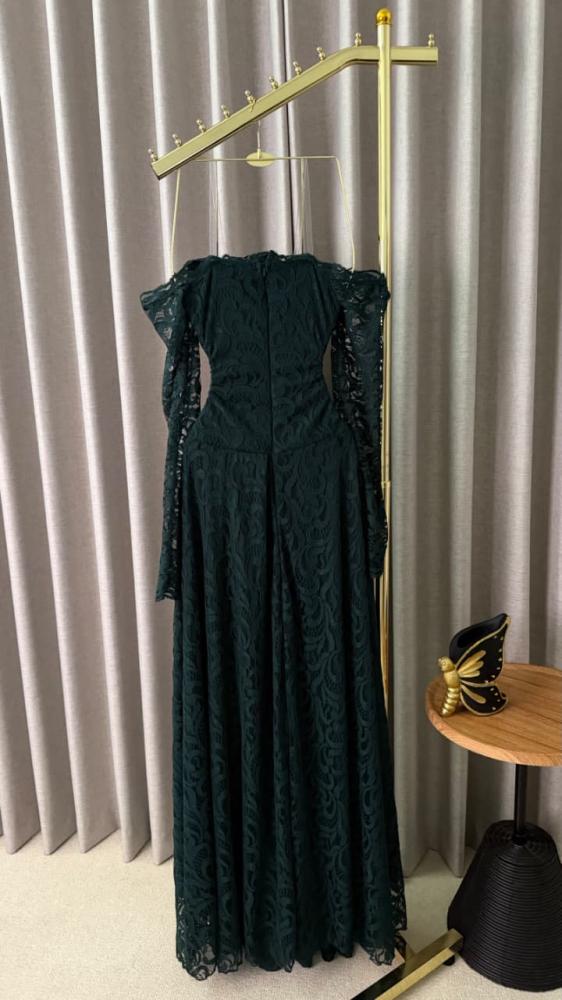 Eid dress elegant long fabric lace