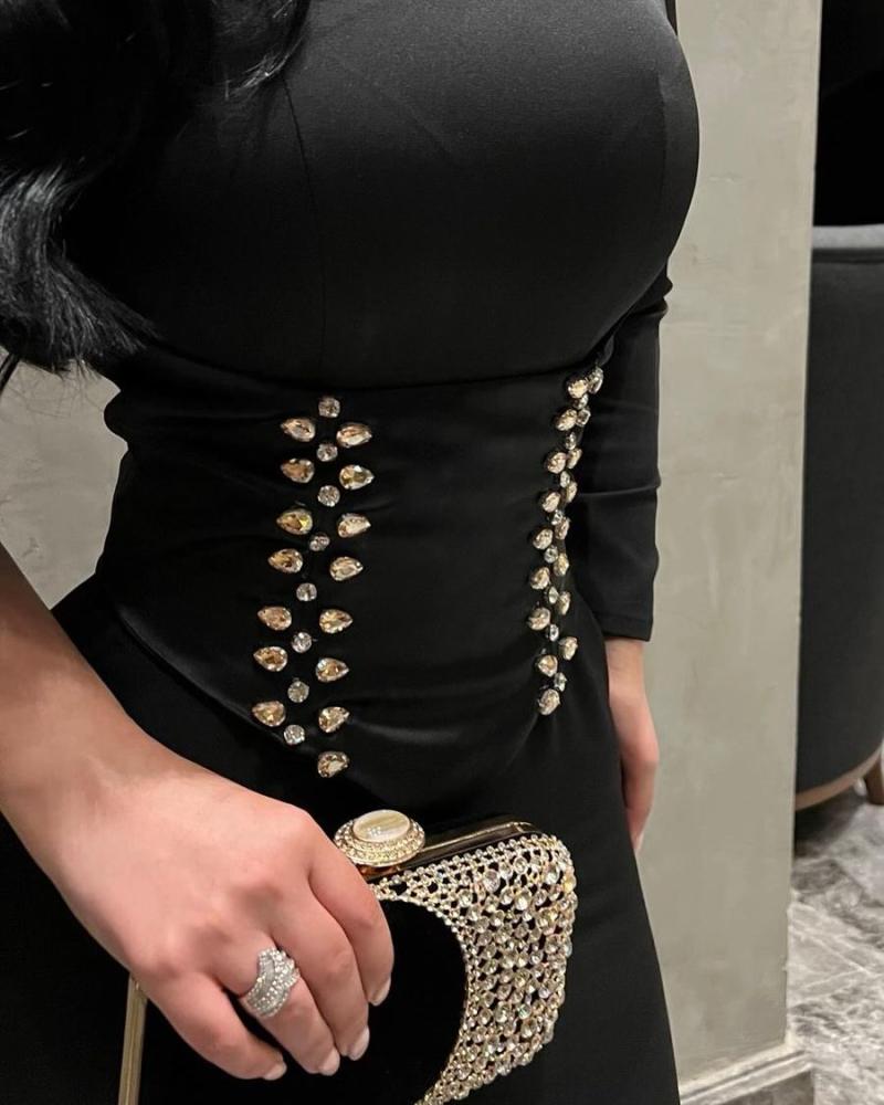فستان سهره راقي  خامه كريب استرتش