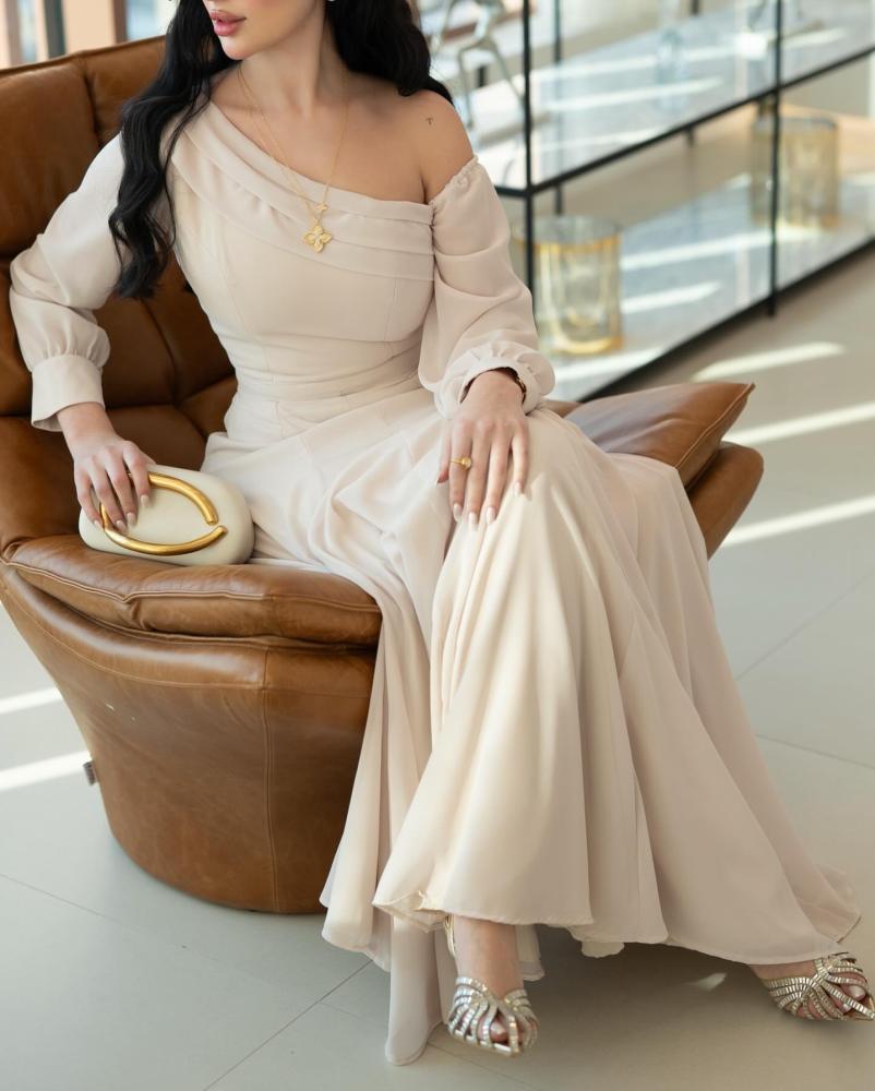 Evening dress, elegant classy color, georgette fabric + lining