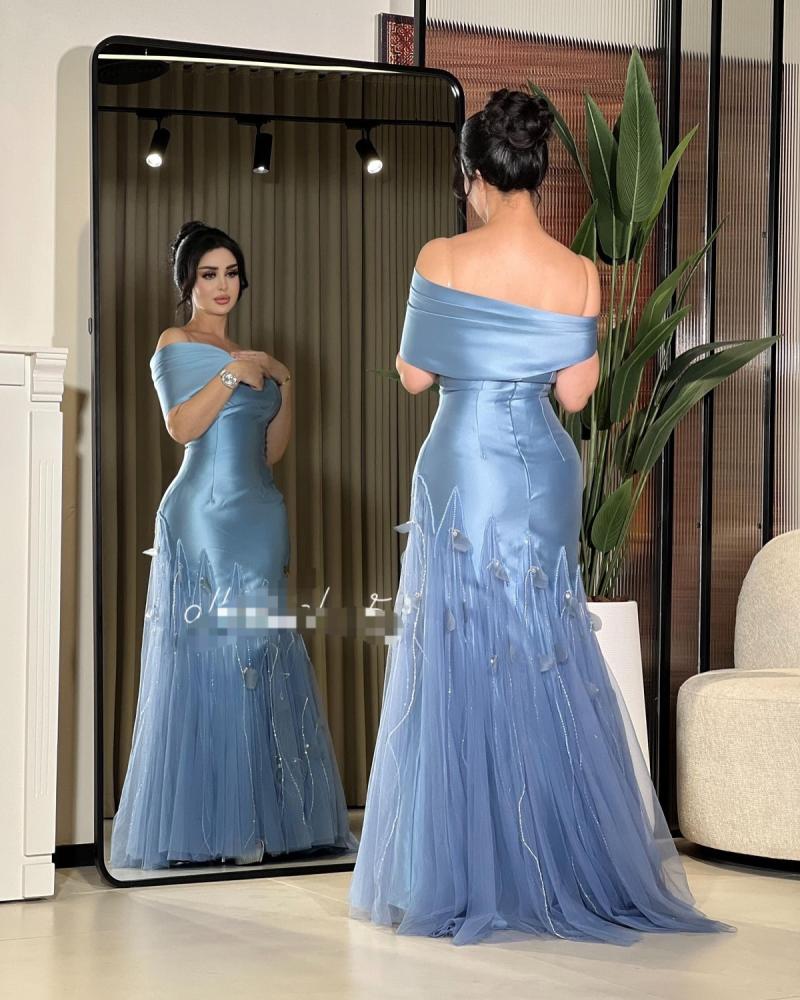 Evening dress, elegant sophisticated color, Mikado fabric + tulle