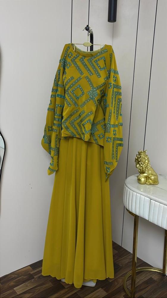 Ramadan and Eid Jalabiya, georgette fabric + computer embroidery