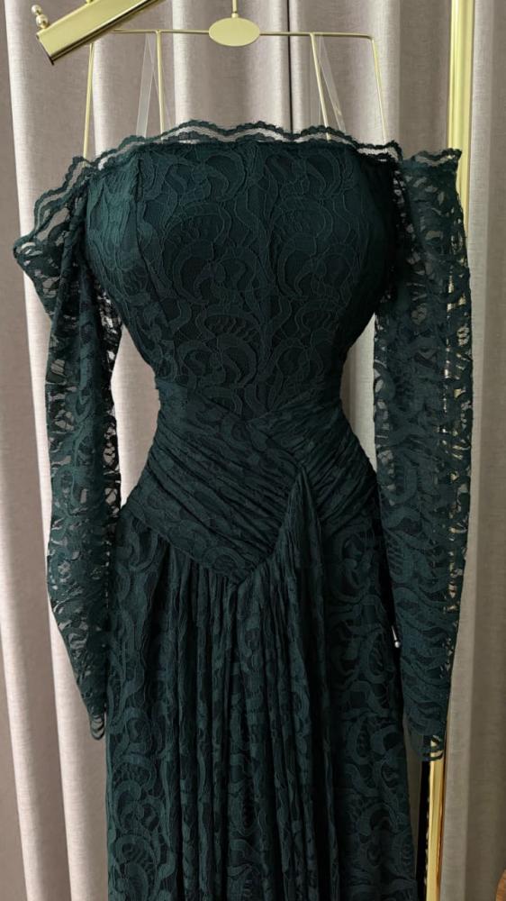 Eid dress elegant long fabric lace