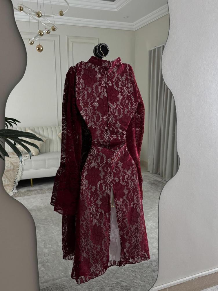 Evening dress elegant color fabric lace