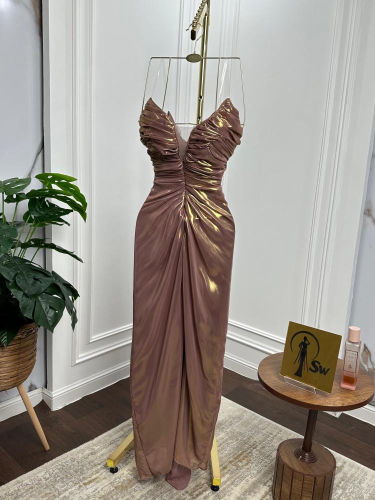 Elegant evening dress, soft fabric, original Korean texture