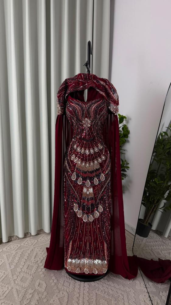 فستان سهره راقي طويل خامه راقيه