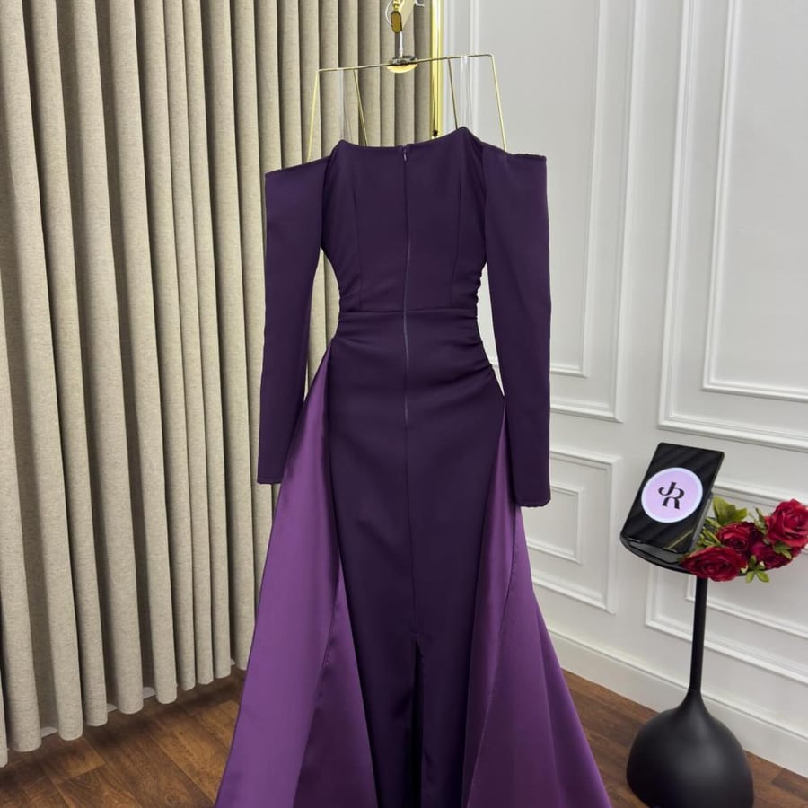 Evening dress, fabric fabric crepe stretch on micado