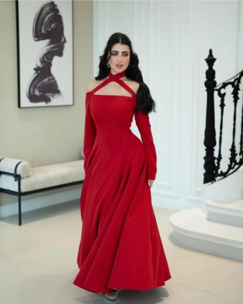 فستان سهره لون انيق راقي خامه كريب استرتش