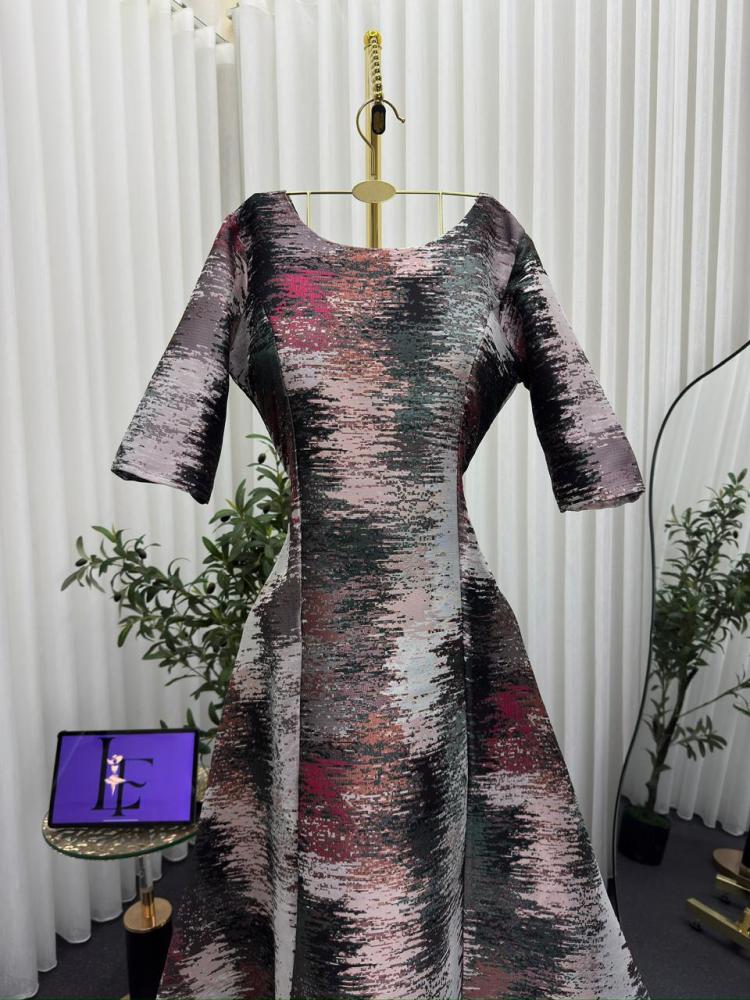 Dress in jacquard fabric