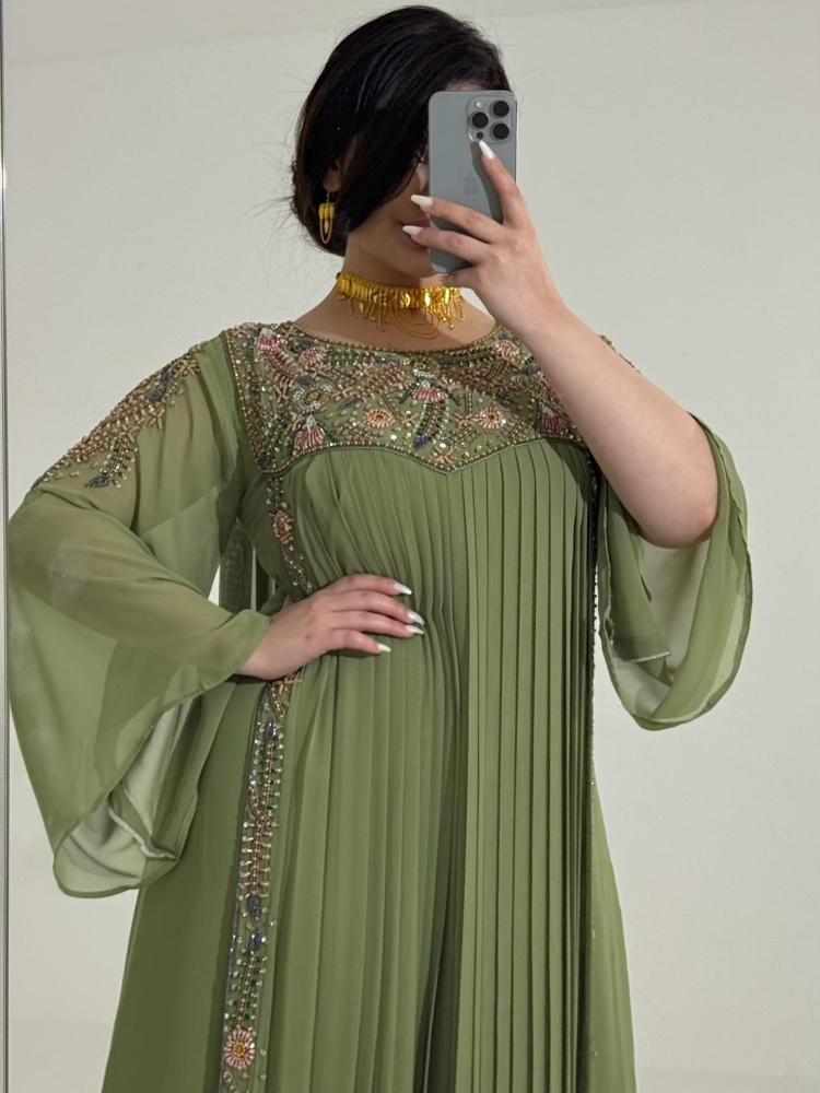 Elegant color jellabiya, made of georgette fabric