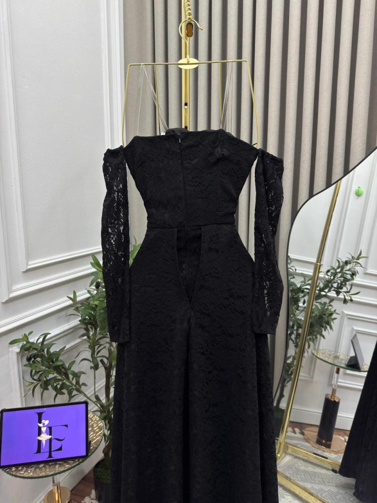 Evening dress, elegant sophisticated color, lace fabric, with Barbie.