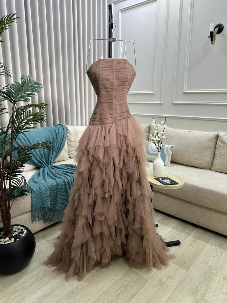 Evening dress, elegant color, chiffon georgette fabric