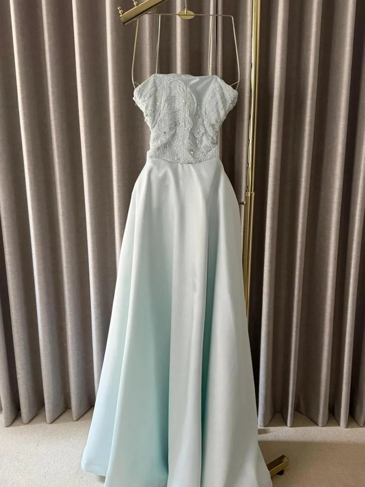 Elegant long evening dress, elegant fabric
