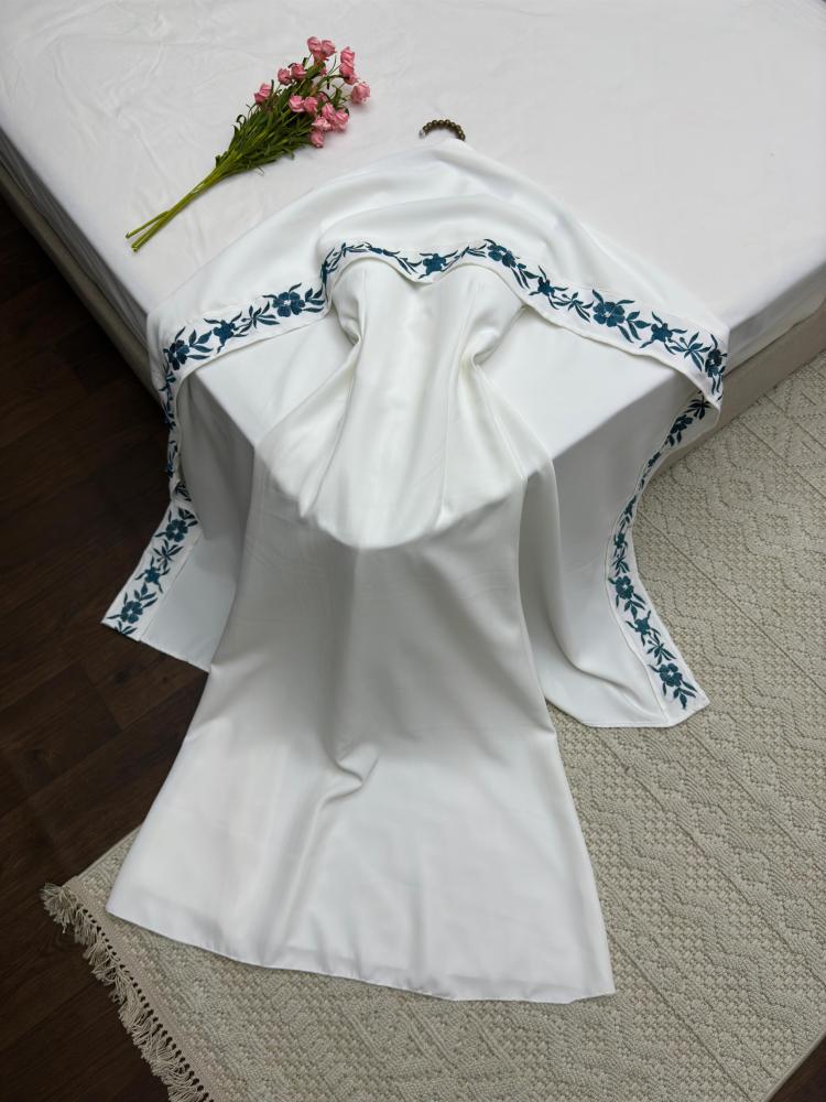 Elegant two-piece white dress, Barbie fabric