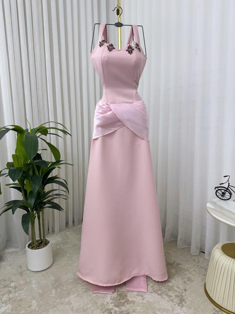 Evening dress, elegant color, chest fabric, embroidery cost, flared, sequins