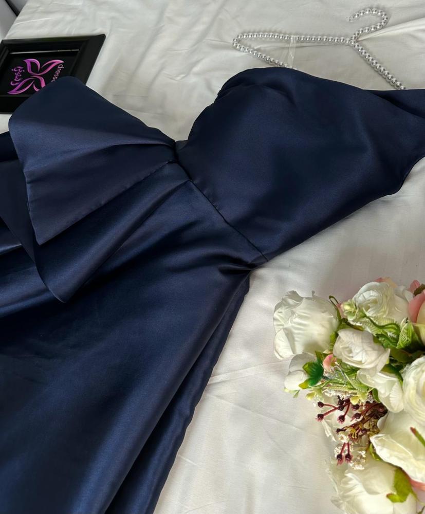 Navy blue dress material: Mikado