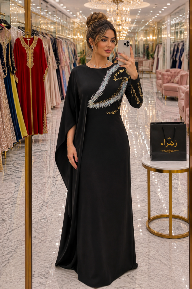 فستان ساتر سهره راقي طويل خامه كريب استرتش