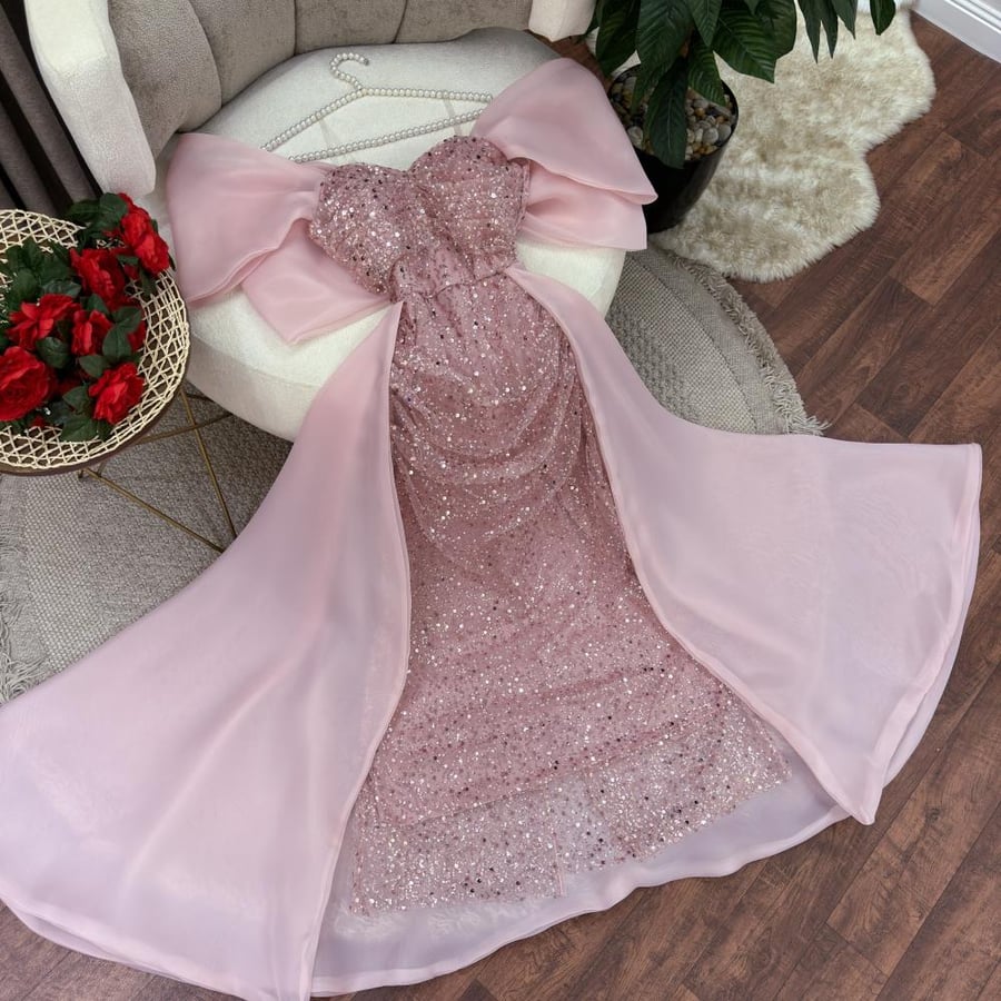 فستان  سهره  ناعم قماش ترتر استرتش