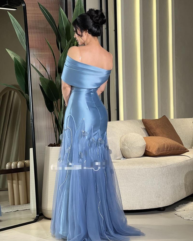 Evening dress, elegant sophisticated color, Mikado fabric + tulle
