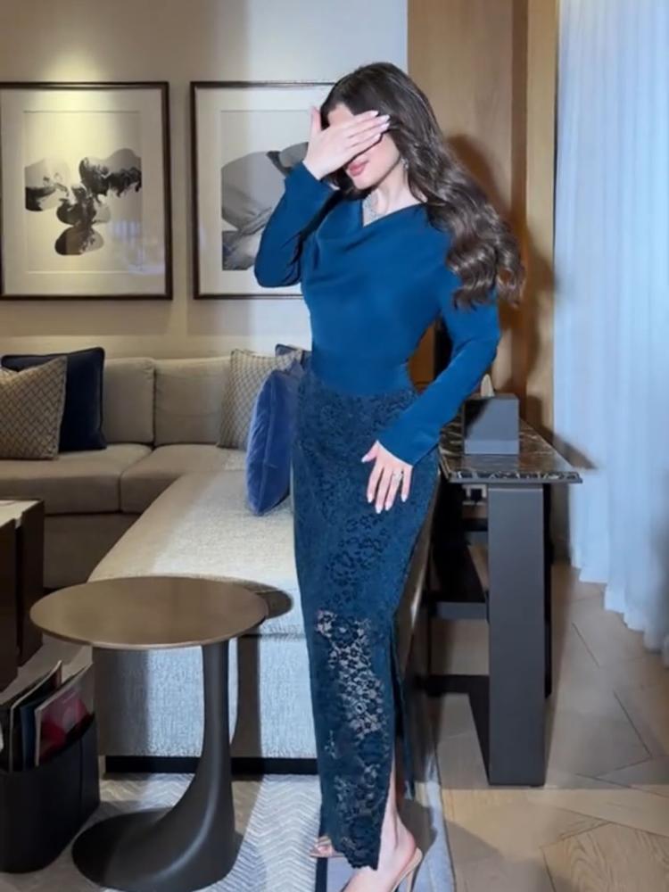 فستان سهرة لون انيق خامه باربي عل دانتيل