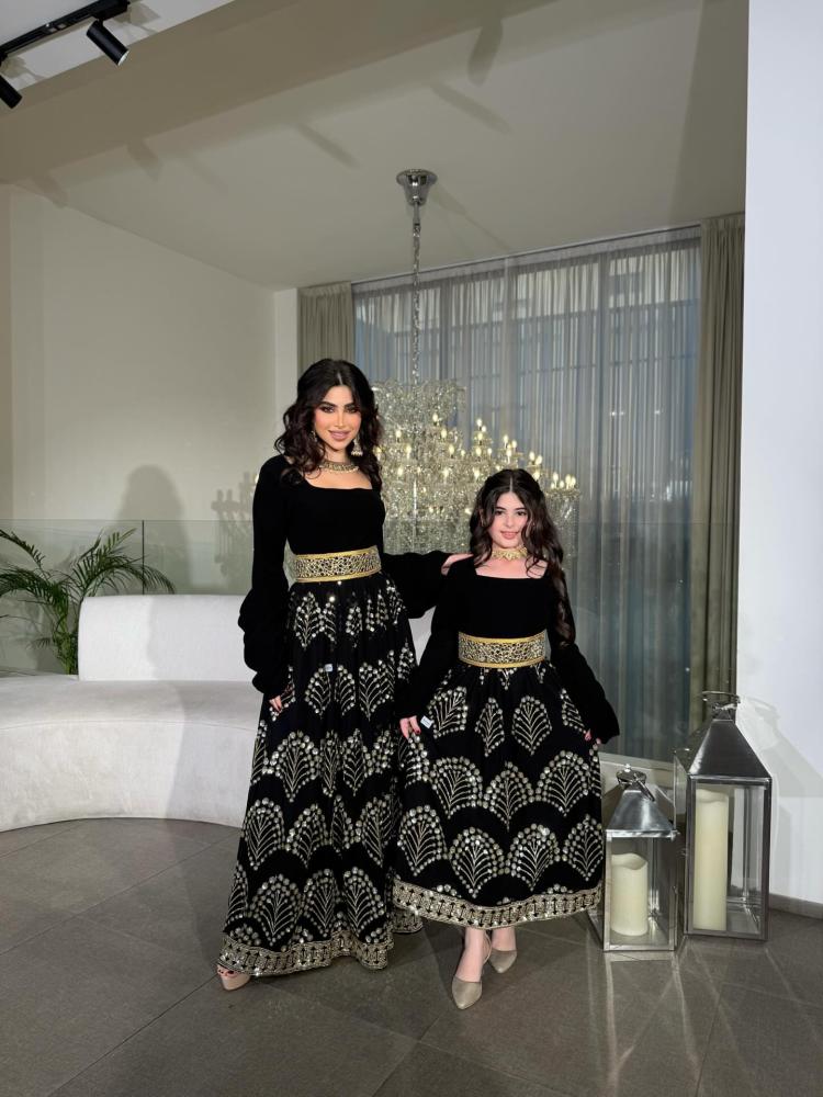 جلابيه رمضان ساتره طويله خامه جورجيت عل تطريز يدوي