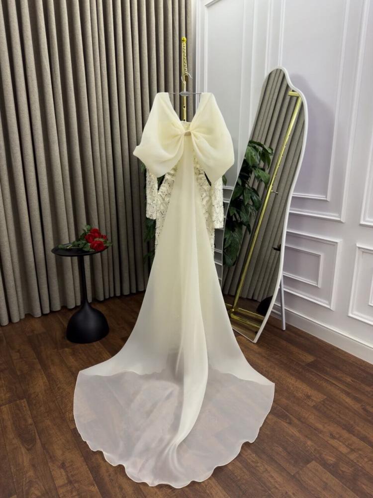 Elegant white evening dress