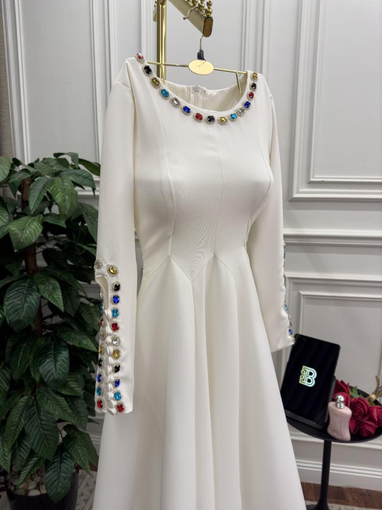 Eid dress midi elegant fabric luxurious crepe