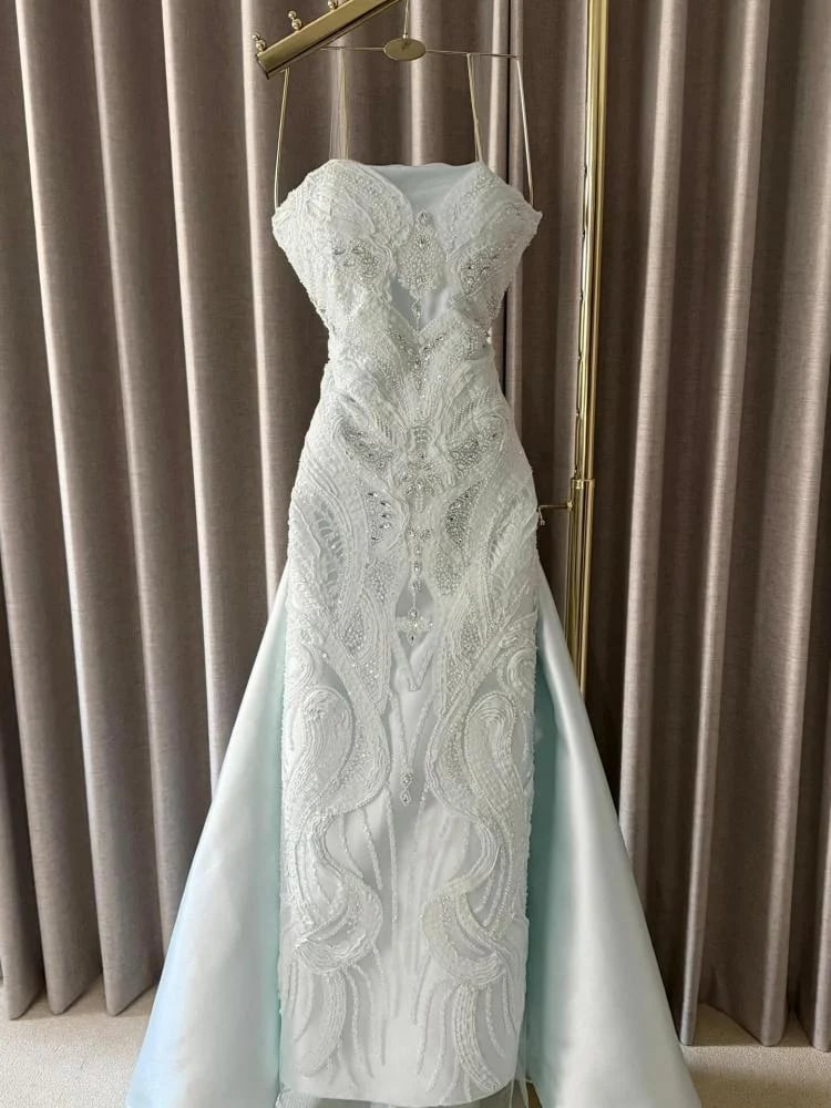 Elegant long evening dress, elegant fabric