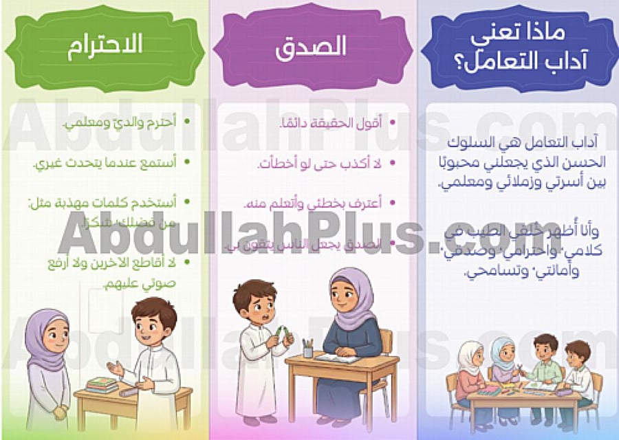 مطوية اداب التعامل - لغتي PDF