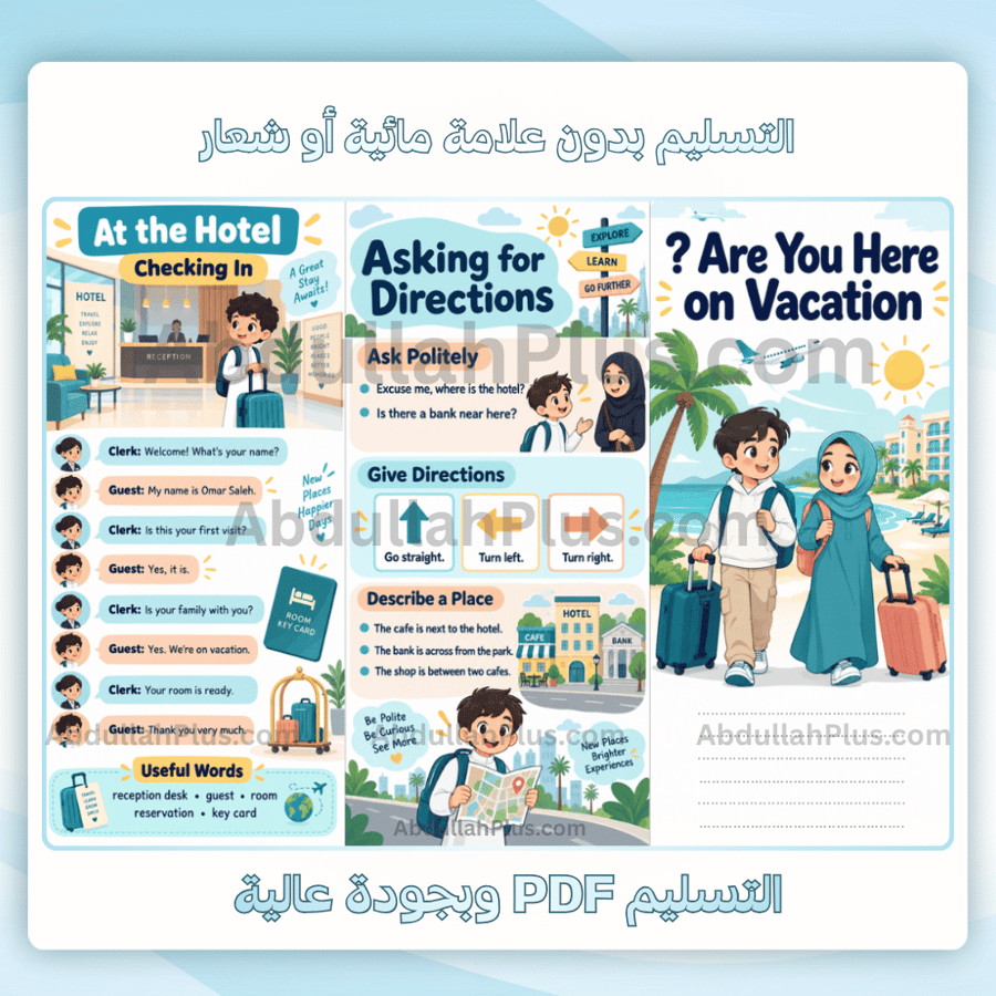 مطوية Are You Here on Vacation - انجليزي م2 ف1 pdf