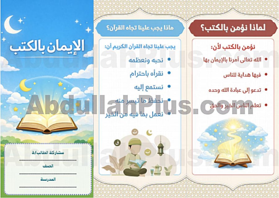 مطوية الإيمان بالكتب - دراسات اسلامية PDF