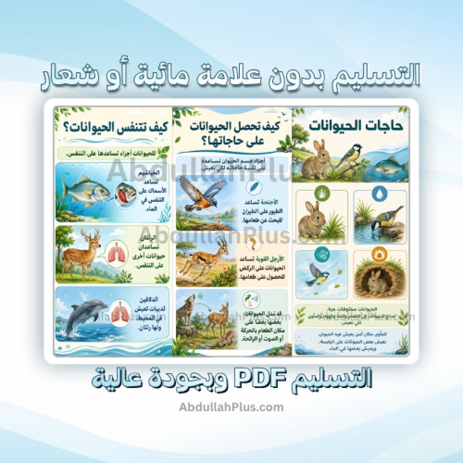 مطوية الحيوانات وحاجاتها - علوم ب1 ف1 PDF
