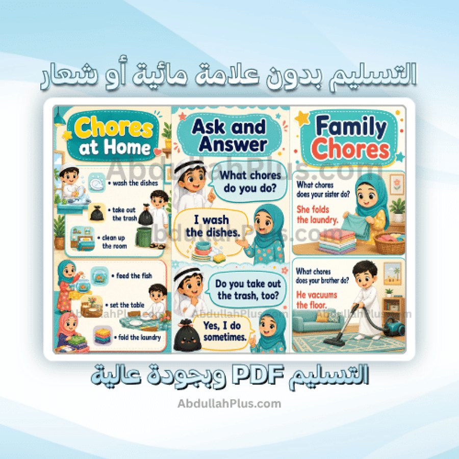 مطوية الوحدة 4 : Chores - انجليزي ب3 ف1 PDF