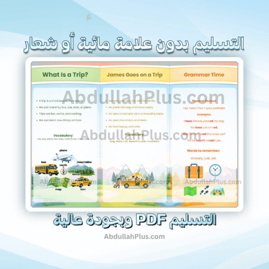 مطوية Trips - انجليزي  ب6 ف2 PDF