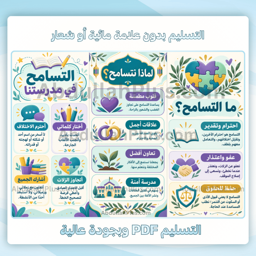 مطوية التسامح pdf - ما التسامح ولماذا نتسامح والتسامح في مدرستنا