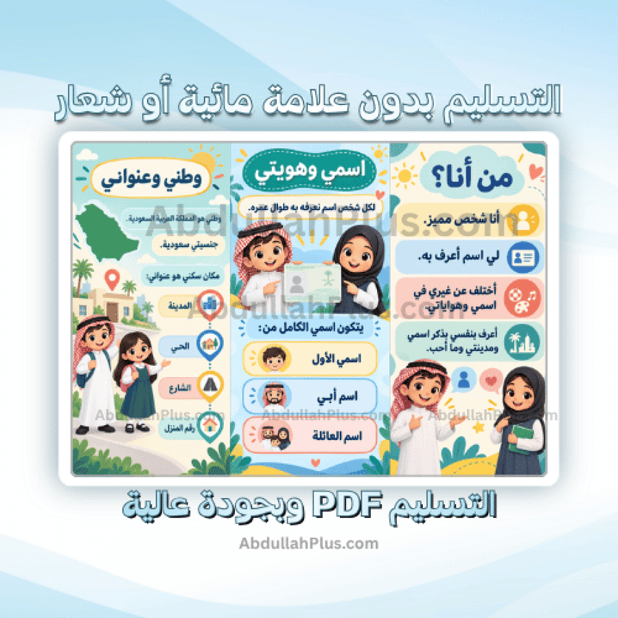 مطوية شخصيتي - اسرية ب1 ف1 PDF