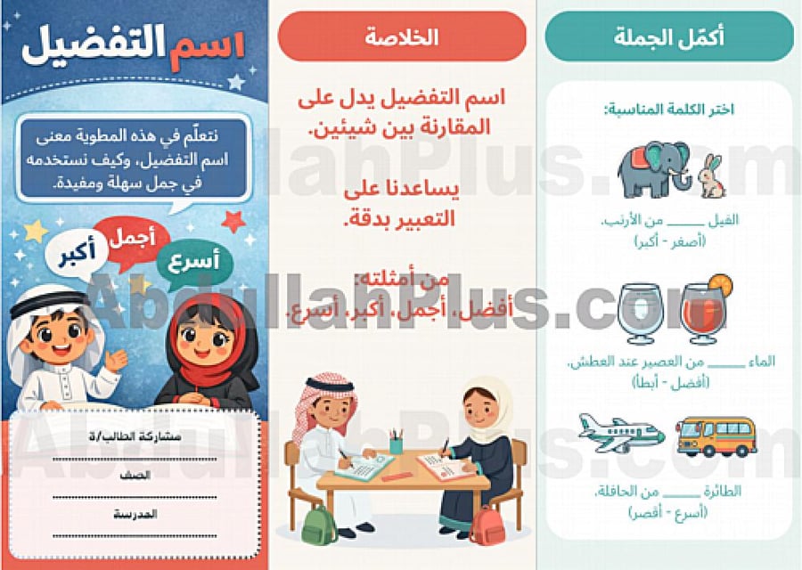 مطوية اسم التفضيل - لغتي PDF