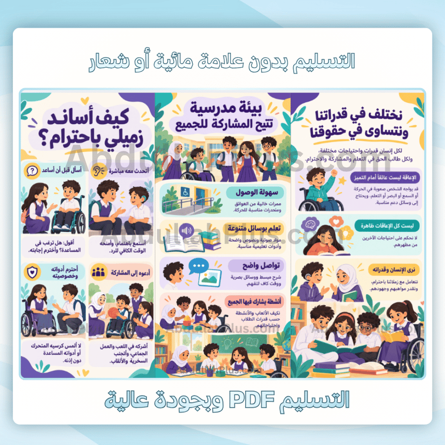مطوية ذوي الإعاقة pdf - نختلف في قدراتنا ونتساوى في حقوقنا وكيف أساند