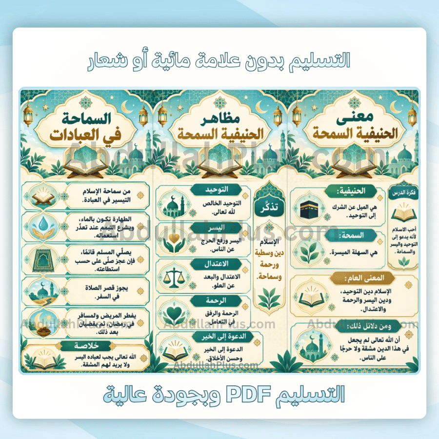 مطوية الحنيفية السمحة - اسلامية ب5 ف1 pdf