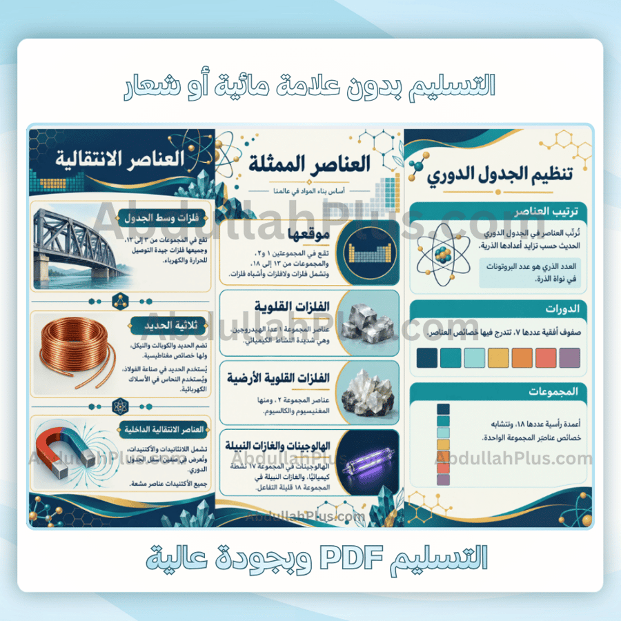 مطوية الجدول الدوري - م3 ف1 pdf