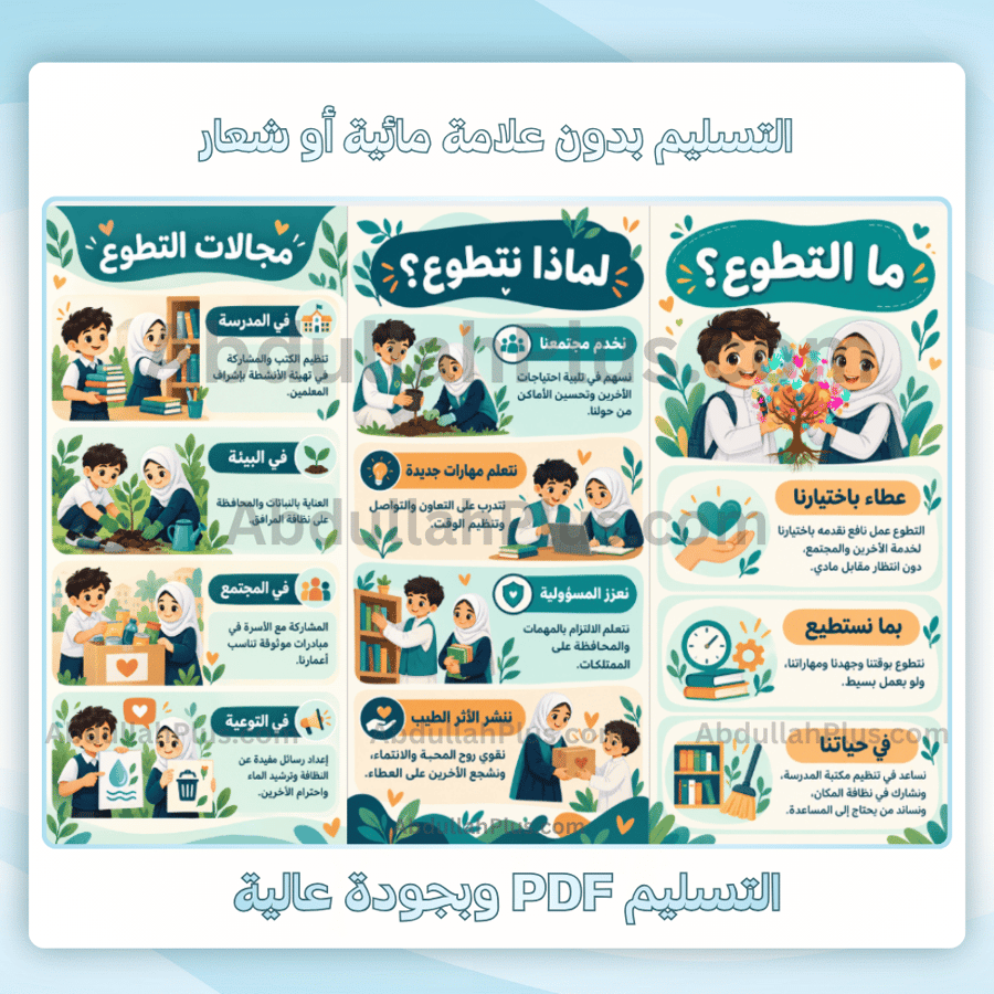 مطوية التطوع pdf - ما التطوع ولماذا نتطوع ومجالات التطوع