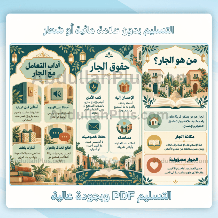 مطوية حق الجار  (حقوق وواجبات) - لغتي م3 ف1 pdf