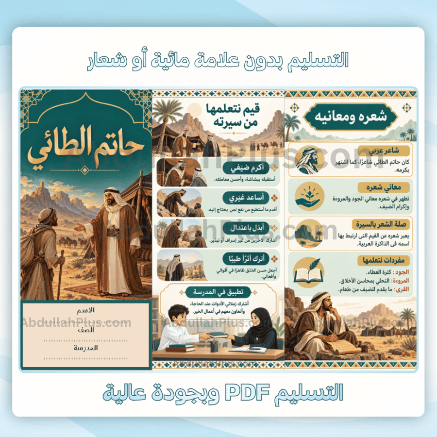مطوية حاتم الطائي pdf