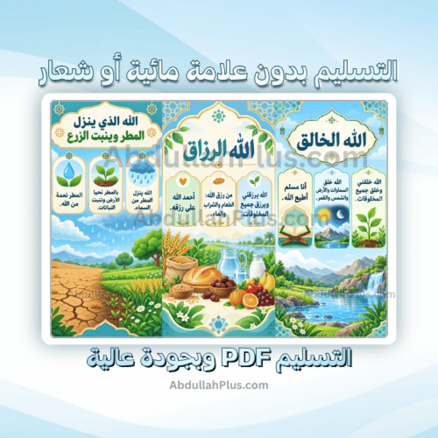 مطوية معرفة الله عزوجل - اسلامية ب1 ف1 PDF