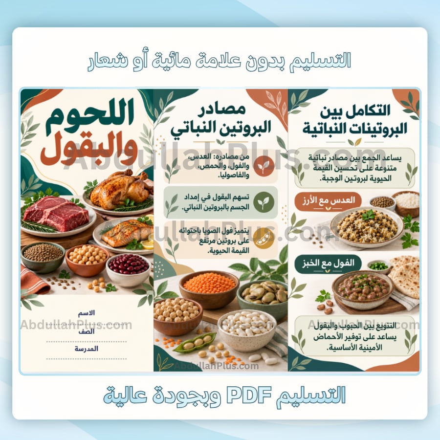 مطوية اللحوم والبقول - اسرية م2 ف1 pdf