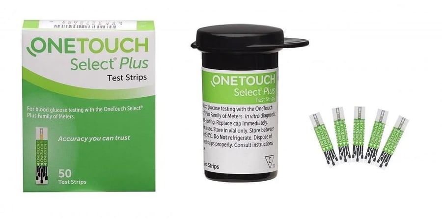 شرائط فحص السكر وان تاتش سيليكت بلس – OneTouch Select Plus Glucose Test Strips 50 شريط سيلكت