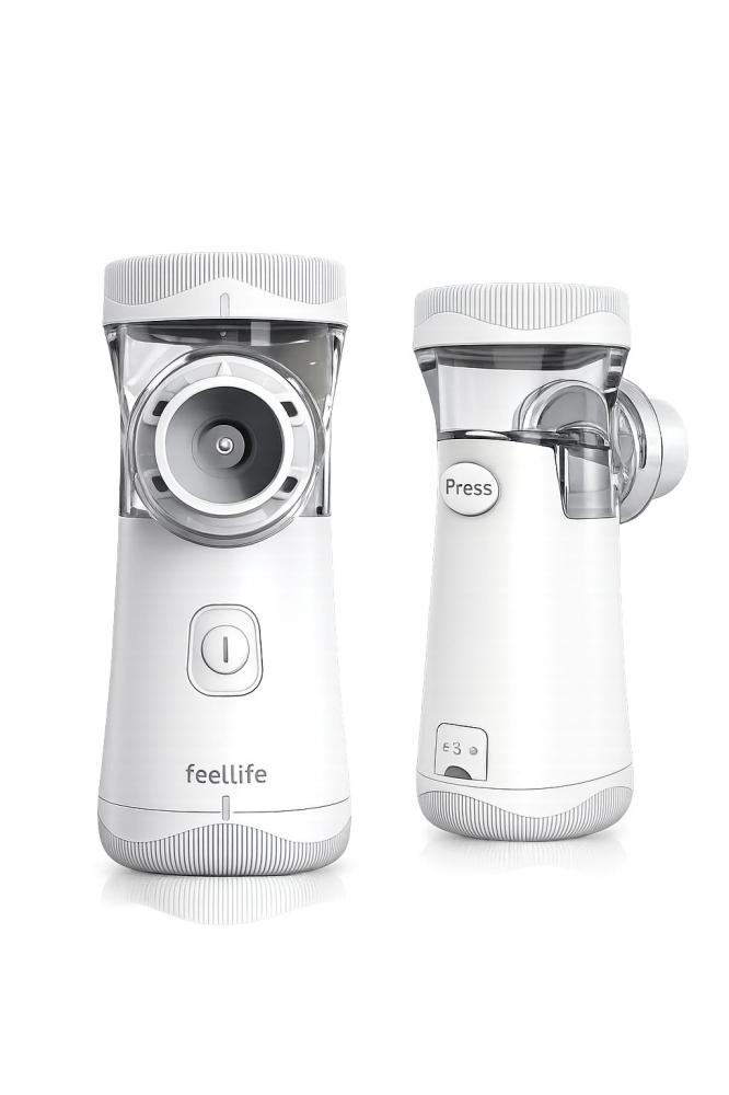 جهاز استنشاق وتبخير محمول Air Mi 1 من فيل لايف (Feellife) - جهاز نيبولايزر شبكي طبي متنقل لعلاج الأزمات التنفسية والربو للكبار والأطفال مع وصلة USB وحقيبة تخزين